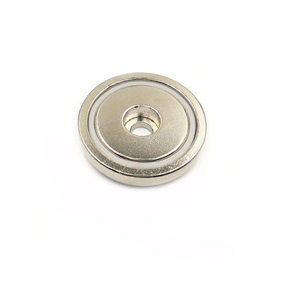 Buy Round Threaded Neodymium Magnets Nickel Coating Industrial Punching Processing online manufacture