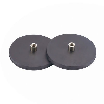 Buy Round Black Rubberised Neodymium Magnets With Internal Thread online manufacture